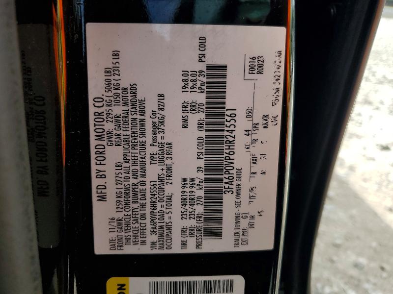 56612956 :رقم المزاد ، 3FA6P0VP6HR245561 vin ، 2017 Ford Fusion مزاد بيع