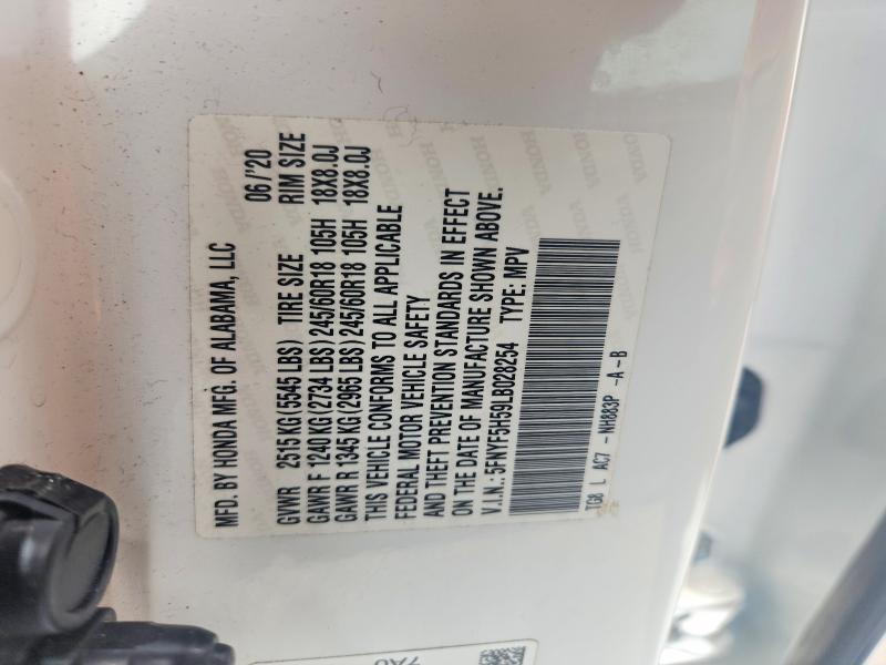 Aukcja sprzedaży 2020 Honda Pilot, vin: 5FNYF5H59LB028254, numer aukcji: 57721406