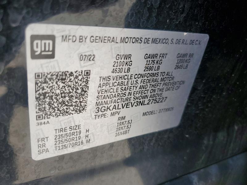 56600206 :رقم المزاد ، 3GKALVEV3NL275227 vin ، 2022 Gmc Terrain مزاد بيع