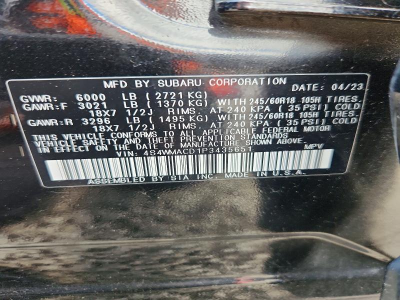 Продажа на аукционе авто 2023 Subaru Ascent, vin: 4S4WMACD1P3435651, номер лота: 57032636