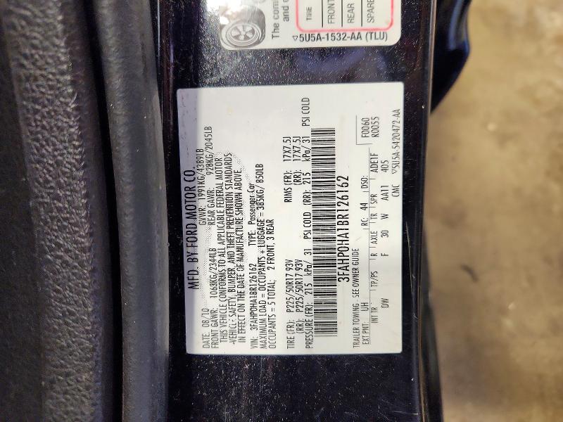 Продажа на аукционе авто 2011 Ford Fusion, vin: 3FAHP0HA1BR126162, номер лота: 55963646