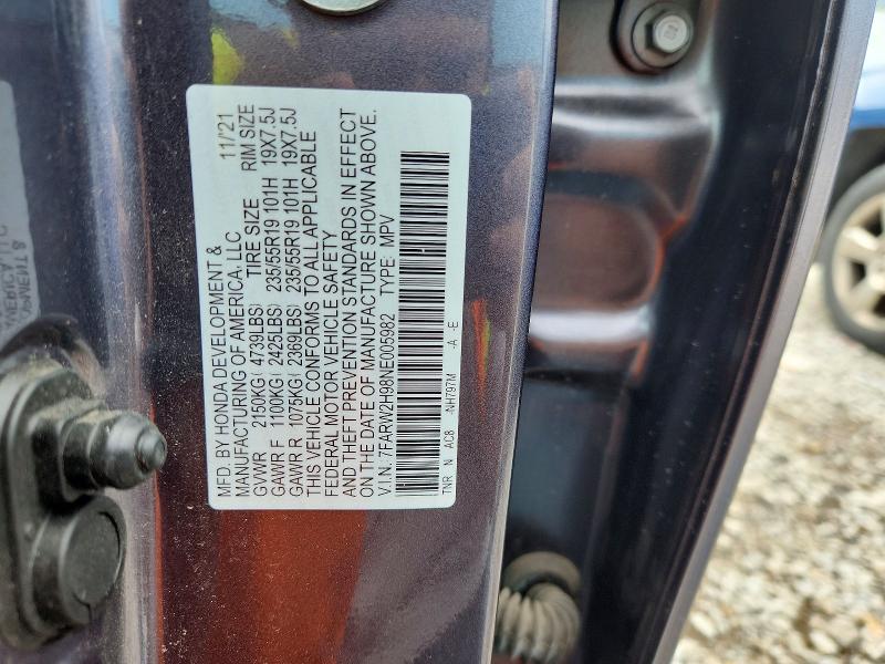 2022 Honda Cr-v მანქანა იყიდება აუქციონზე, vin: 7FARW2H98NE005982, აუქციონის ნომერი: 58468186