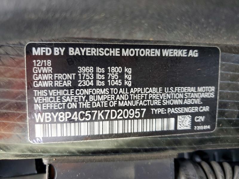 Продажа на аукционе авто 2019 Bmw I3, vin: WBY8P4C57K7D20957, номер лота: 55642536