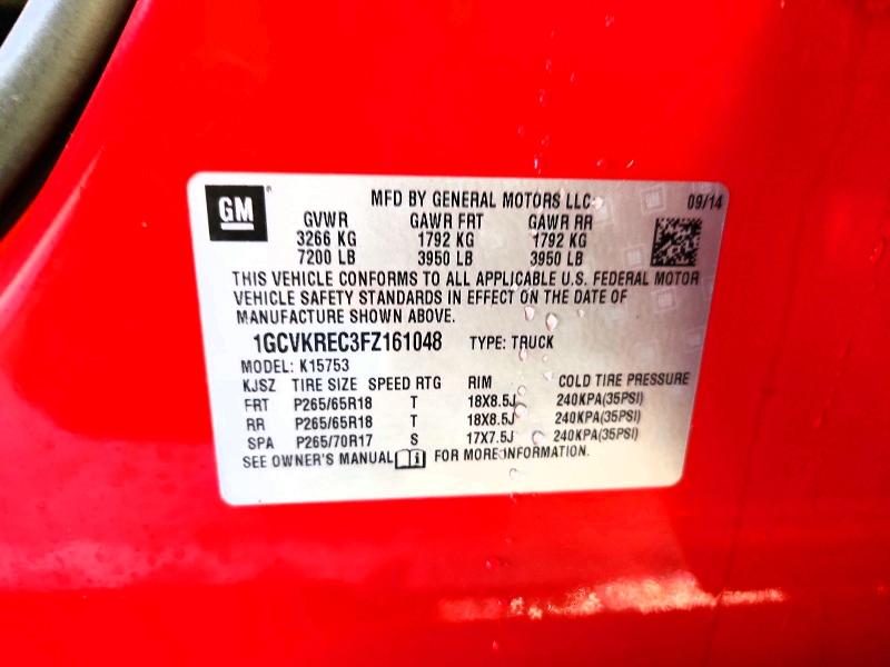 2015 Chevrolet Silverado მანქანა იყიდება აუქციონზე, vin: 1GCVKREC3FZ161048, აუქციონის ნომერი: 57824436