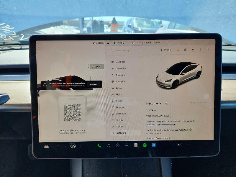 Продаж на аукціоні авто 2022 Tesla Model 3, vin: 5YJ3E1EA2NF371286, номер лоту: 57069546