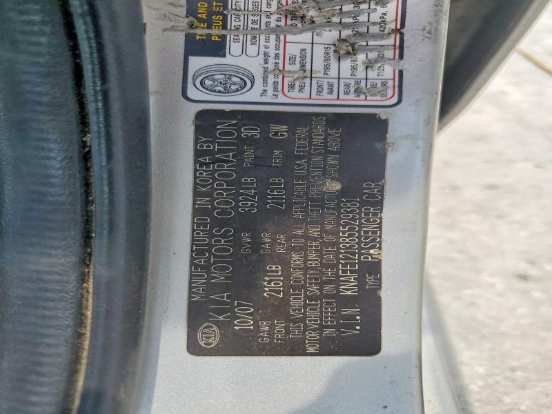 58787876 :رقم المزاد ، KNAFE121385529381 vin ، 2008 Kia Spectra مزاد بيع