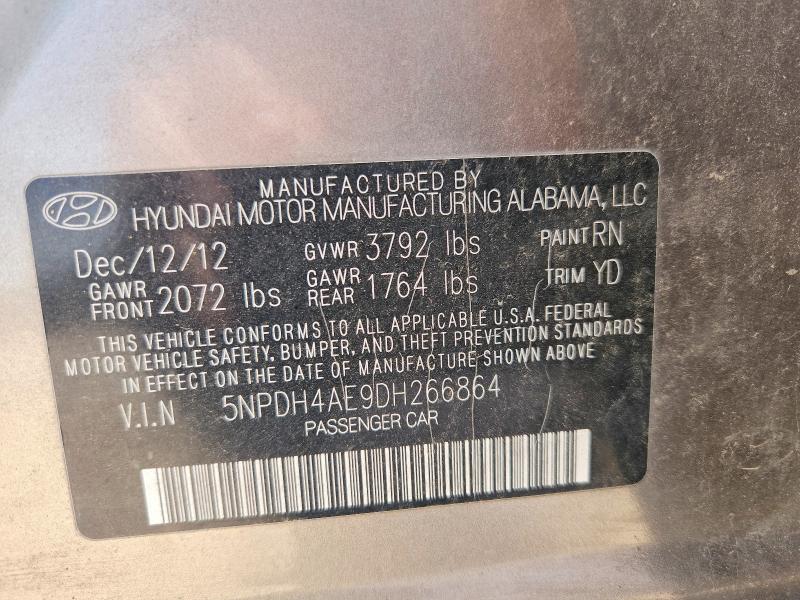 Продажа на аукционе авто 2013 Hyundai Elantra, vin: 5NPDH4AE9DH266864, номер лота: 56680246