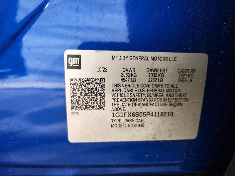 56735546 :رقم المزاد ، 1G1FX6S05P4118210 vin ، 2023 Chevrolet Bolt Ev مزاد بيع