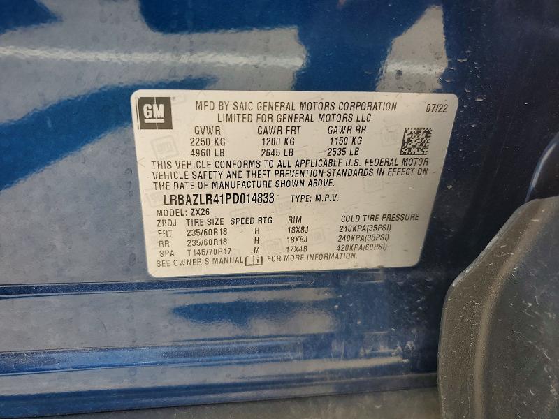 56395856 :رقم المزاد ، LRBAZLR41PD014833 vin ، 2023 Buick Envision مزاد بيع