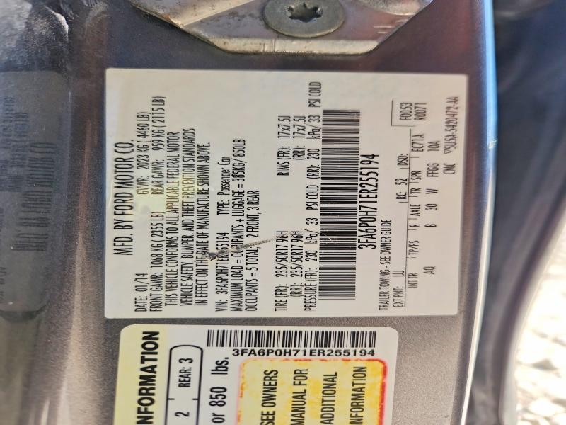 Продаж на аукціоні авто 2014 Ford Fusion, vin: 3FA6P0H71ER255194, номер лоту: 56440756
