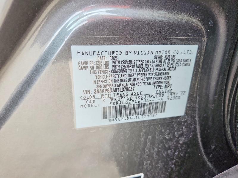Aukcja sprzedaży 2026 Nissan Kicks, vin: 3N8AP6DA6TL379037, numer aukcji: 58244056