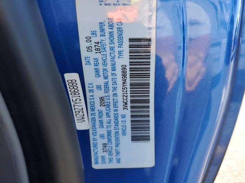 Aukcja sprzedaży 2000 Volkswagen New Beetle, vin: 3VWCC21C5YM498890, numer aukcji: 58581296