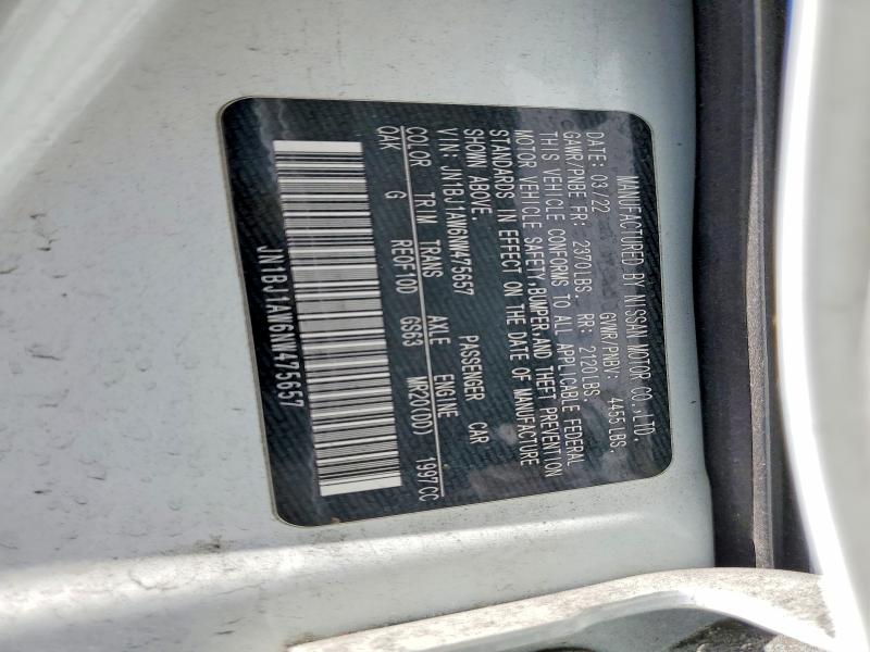 Aukcja sprzedaży 2022 Nissan Rogue Sport, vin: JN1BJ1AW6NW475657, numer aukcji: 57186886
