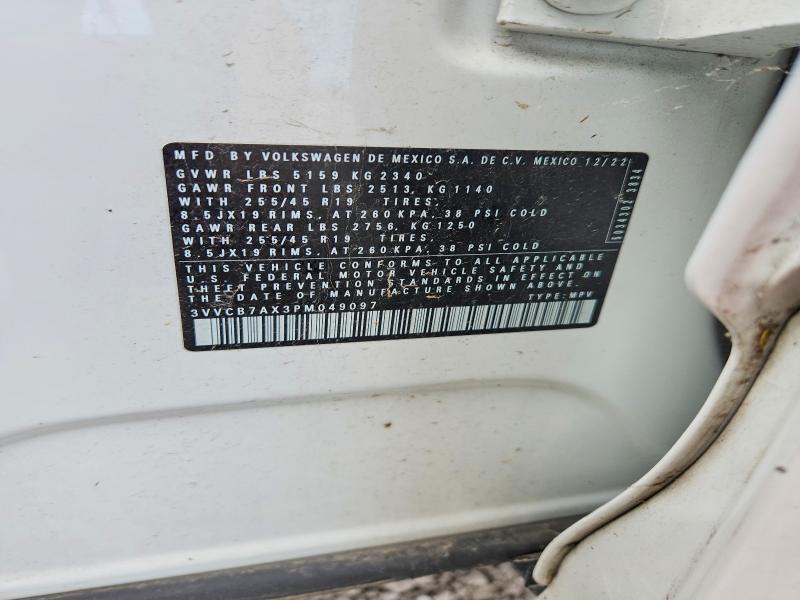 Aukcja sprzedaży 2023 Volkswagen Tiguan, vin: 3VVCB7AX3PM049097, numer aukcji: 57720856