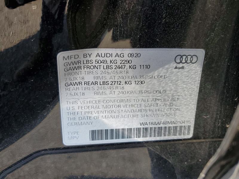 Продажа на аукционе авто 2021 Audi A4 Allroad, vin: WA18AAF48MA010415, номер лота: 57887996
