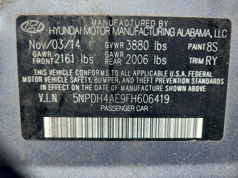 Продаж на аукціоні авто 2015 Hyundai Elantra, vin: 5NPDH4AE9FH606419, номер лоту: 56951156
