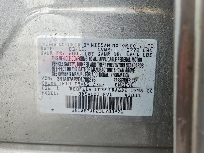 Продаж на аукціоні авто 2013 Nissan Sentra, vin: 3N1AB7AP2DL700276, номер лоту: 58348496