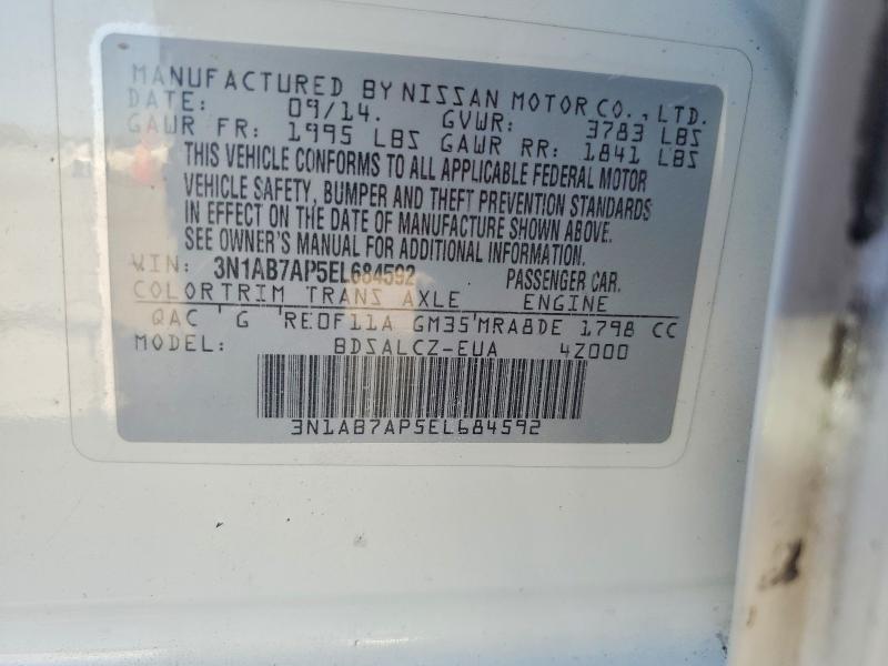 Продаж на аукціоні авто 2014 Nissan Sentra, vin: 3N1AB7AP5EL684592, номер лоту: 57426996
