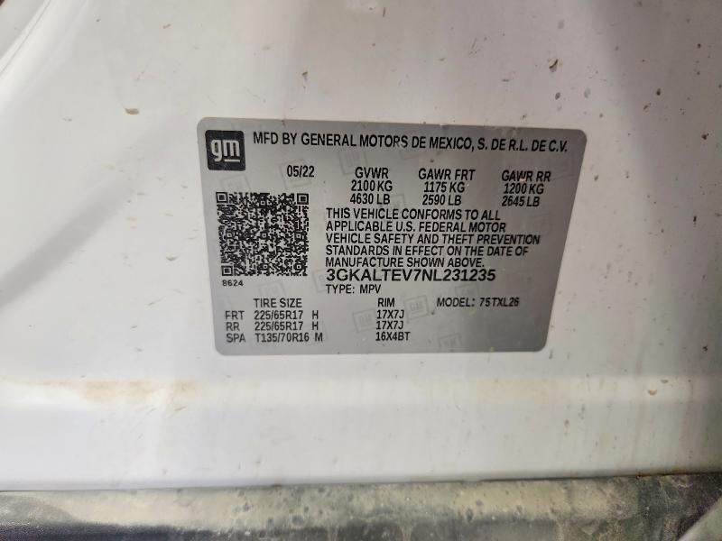 Aukcja sprzedaży 2022 Gmc Terrain, vin: 3GKALTEV7NL231235, numer aukcji: 56034576