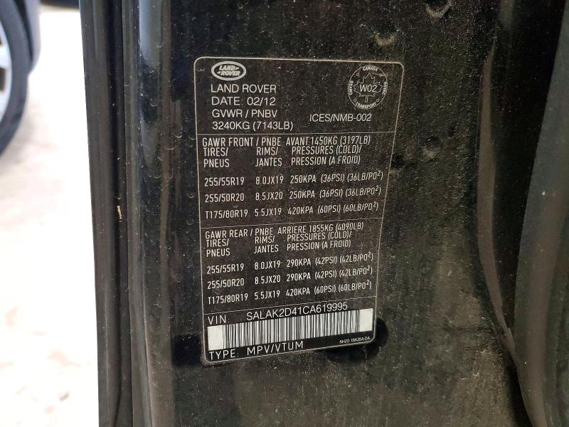 Продаж на аукціоні авто 2012 Land Rover Lr4, vin: SALAK2D41CA619995, номер лоту: 55628326