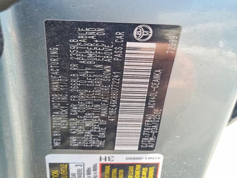 55862166 :رقم المزاد ، 4T1BE46K88U772241 vin ، 2008 Toyota Camry مزاد بيع