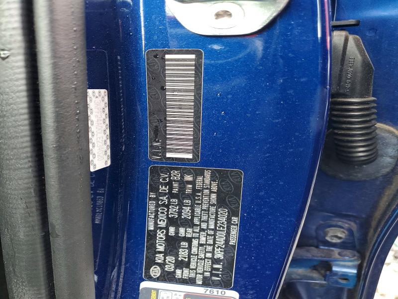 2020 Kia Forte მანქანა იყიდება აუქციონზე, vin: 3KPF24AD0LE234020, აუქციონის ნომერი: 58100556