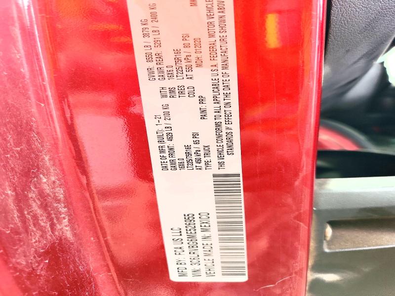 58892196 :رقم المزاد ، 3C6LRVBG6ME526955 vin ، 2021 Ram Promaster 1500 مزاد بيع