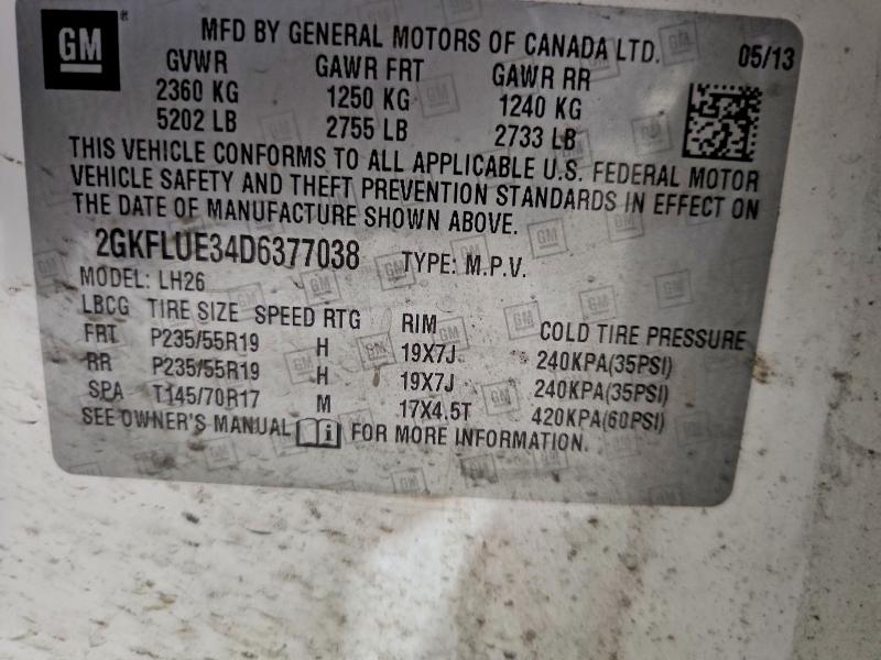Продажа на аукционе авто 2013 Gmc Terrain, vin: 2GKFLUE34D6377038, номер лота: 54846016