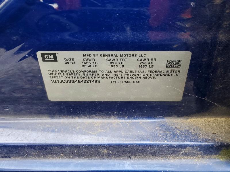 Продаж на аукціоні авто 2014 Chevrolet Sonic, vin: 1G1JC6SG4E4227483, номер лоту: 55813666