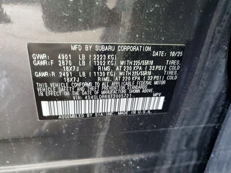 2026 Subaru Forester მანქანა იყიდება აუქციონზე, vin: 4S4SLDR68T3005721, აუქციონის ნომერი: 57220346