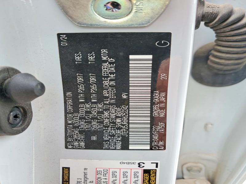 2024 Toyota 4runner მანქანა იყიდება აუქციონზე, vin: JTEPU5JR6R6252242, აუქციონის ნომერი: 55666986