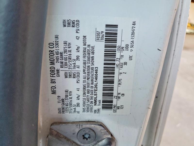 2020 Ford Transit Connect მანქანა იყიდება აუქციონზე, vin: NM0LS7E26L1460463, აუქციონის ნომერი: 55638266