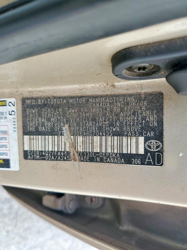 Aukcja sprzedaży 2006 Toyota Corolla, vin: 2T1BR32E46C704435, numer aukcji: 56691826