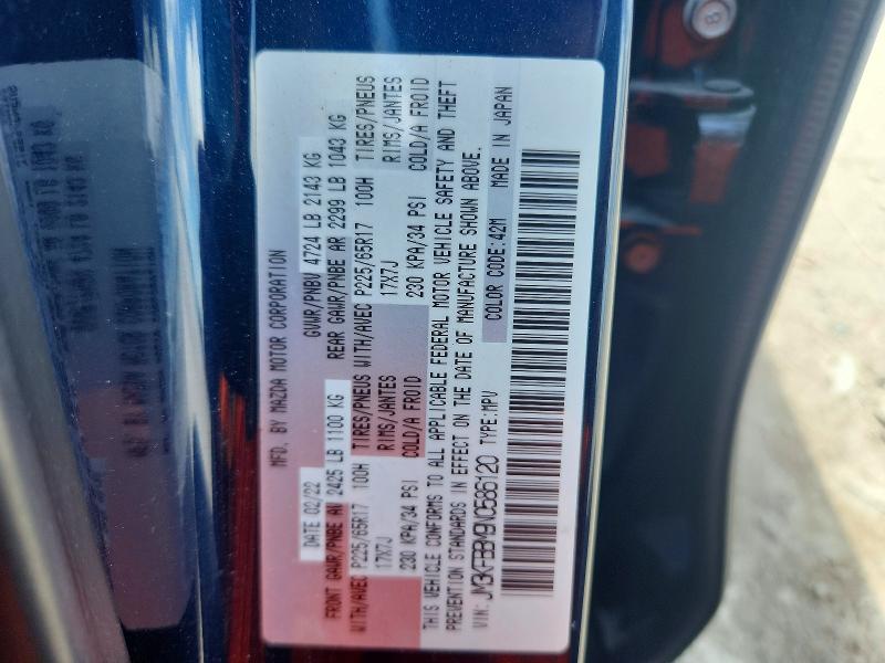 57497476 :رقم المزاد ، JM3KFBBM9N0586120 vin ، 2022 Mazda Cx-5 مزاد بيع