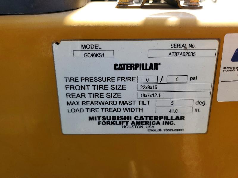 Продажа на аукционе авто 2008 Caterillar Gc40ks1, vin: AT87A02035, номер лота: 55065036