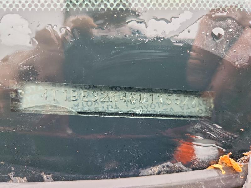 2006 Toyota Camry მანქანა იყიდება აუქციონზე, vin: 4T1BE32K46U115577, აუქციონის ნომერი: 59095236
