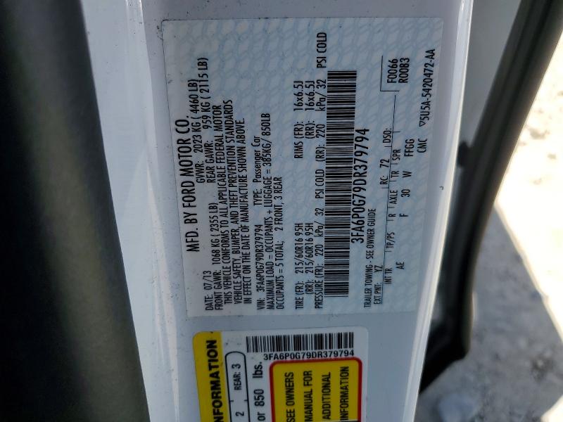 Продаж на аукціоні авто 2013 Ford Fusion, vin: 3FA6P0G79DR379794, номер лоту: 55392526