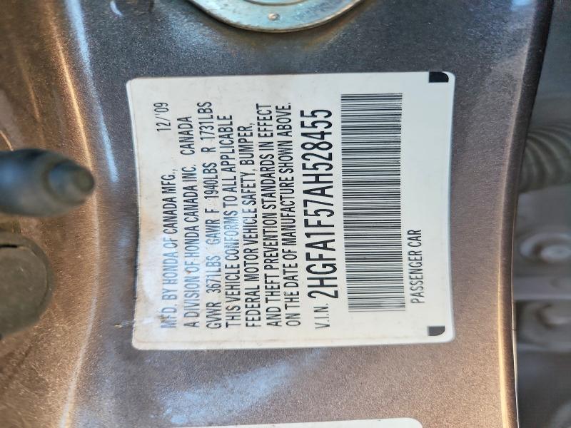 Продаж на аукціоні авто 2010 Honda Civic, vin: 2HGFA1F57AH528455, номер лоту: 55756066