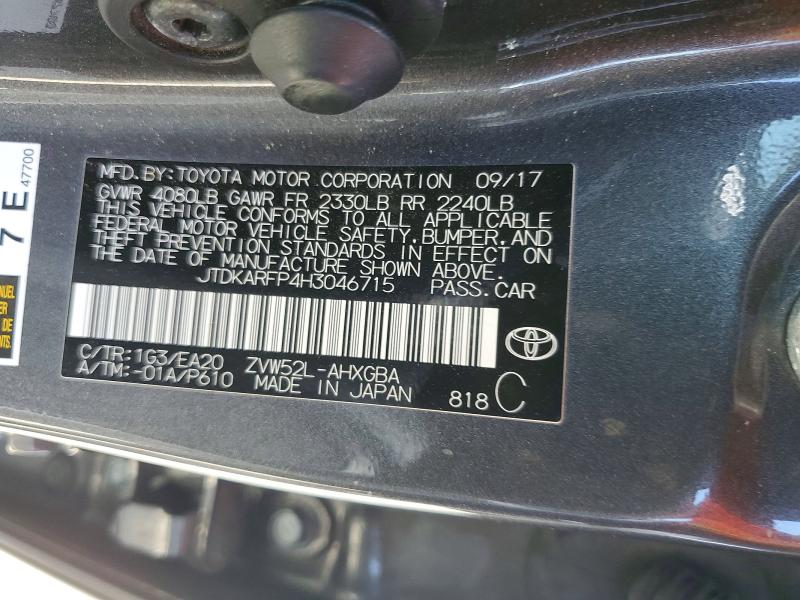 2017 Toyota Prius Prime მანქანა იყიდება აუქციონზე, vin: JTDKARFP4H3046715, აუქციონის ნომერი: 58231746