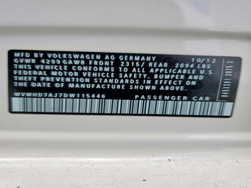 56869526 :رقم المزاد ، WVWHD7AJ7DW115446 vin ، 2013 Volkswagen Gti مزاد بيع