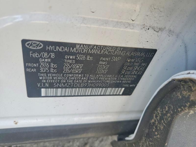 Aukcja sprzedaży 2018 Hyundai Santa Fe Sport, vin: 5NMZTDLB9JH099003, numer aukcji: 56246716
