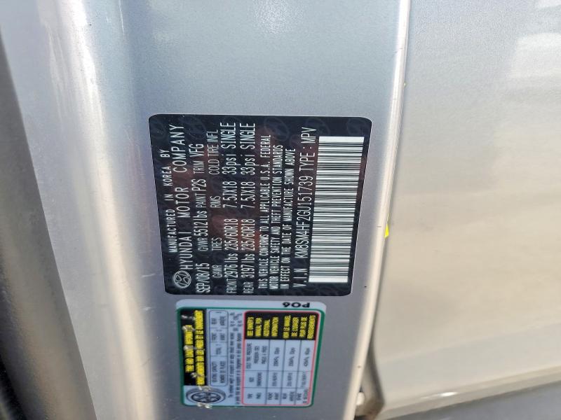 2016 Hyundai Santa Fe მანქანა იყიდება აუქციონზე, vin: KM8SM4HF2GU151739, აუქციონის ნომერი: 55686746