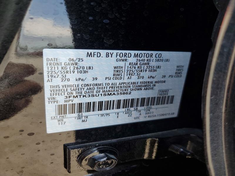 2025 Ford Mustang Mach-e მანქანა იყიდება აუქციონზე, vin: 3FMTK3SU1SMA35862, აუქციონის ნომერი: 56711616