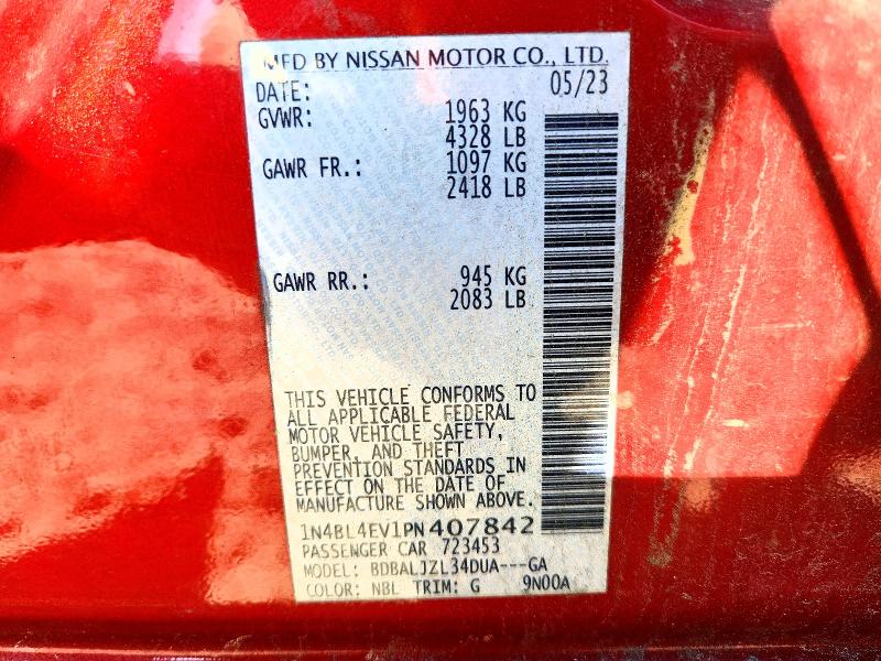 55911786 :رقم المزاد ، 1N4BL4EV1PN407842 vin ، 2023 Nissan Altima مزاد بيع