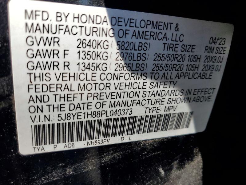56808636 :رقم المزاد ، 5J8YE1H88PL040373 vin ، 2023 Acura Mdx مزاد بيع