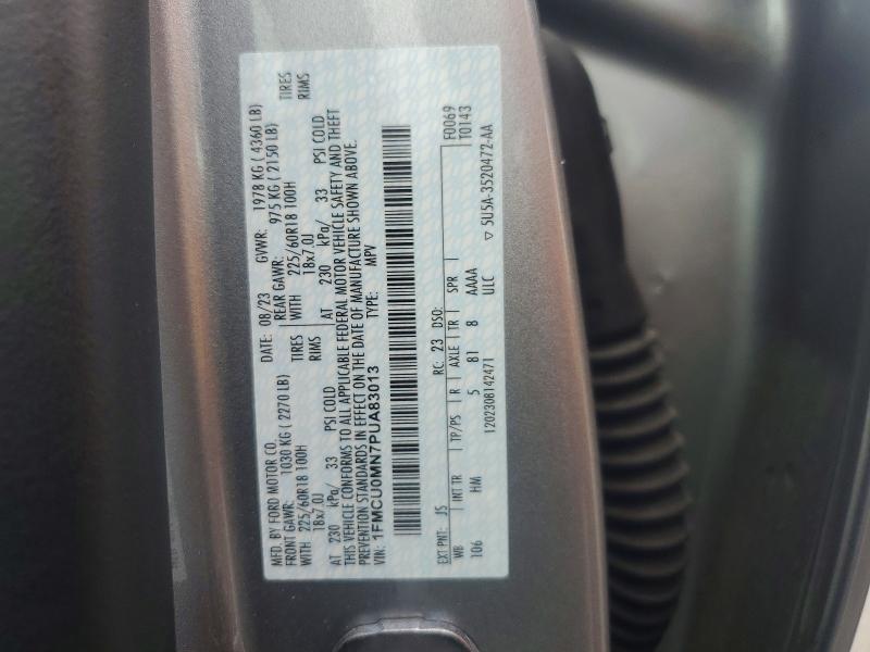 2023 Ford Escape მანქანა იყიდება აუქციონზე, vin: 1FMCU0MN7PUA83013, აუქციონის ნომერი: 56668076