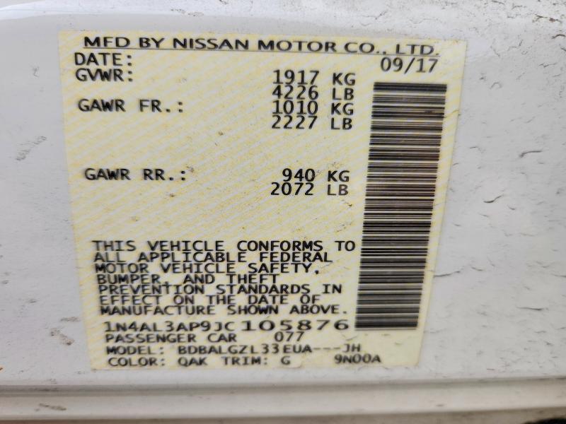 56313386 :رقم المزاد ، 1N4AL3AP9JC105876 vin ، 2018 Nissan Altima مزاد بيع