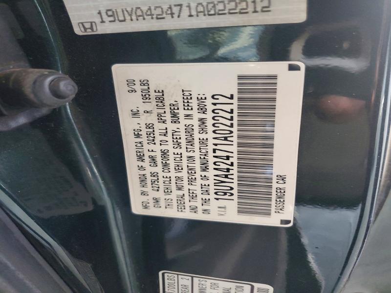 58470046 :رقم المزاد ، 19UYA42471A022212 vin ، 2001 Acura 3.2cl مزاد بيع