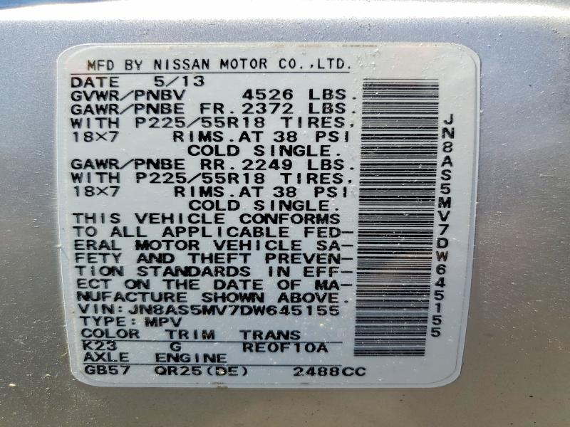 Продажа на аукционе авто 2013 Nissan Rogue, vin: JN8AS5MV7DW645155, номер лота: 56298176