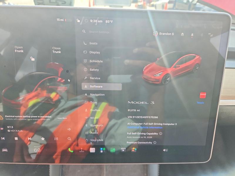 Aukcja sprzedaży 2023 Tesla Model 3, vin: 5YJ3E1EA6PF575298, numer aukcji: 58499656